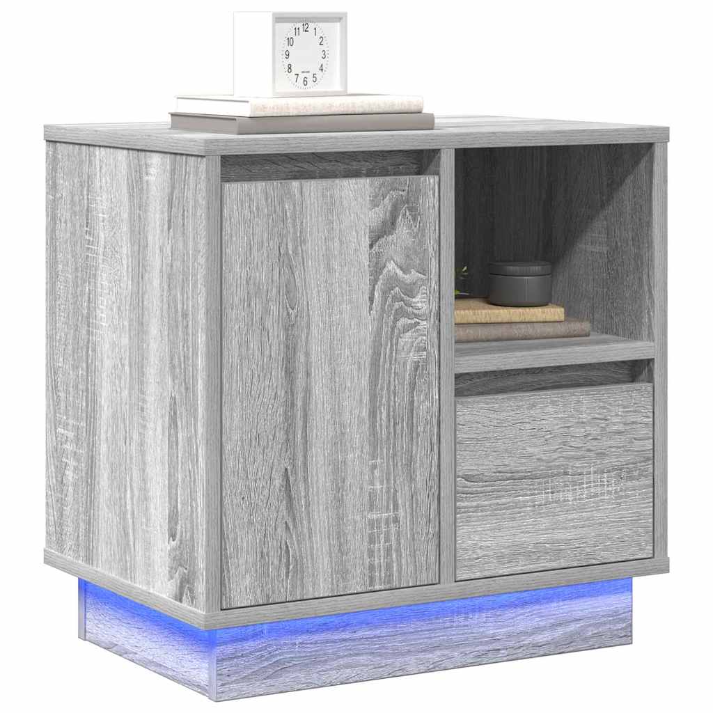Bedside Cabinet 2 pcs Grey 50 x 34.5 x 50 cm Engineered wood